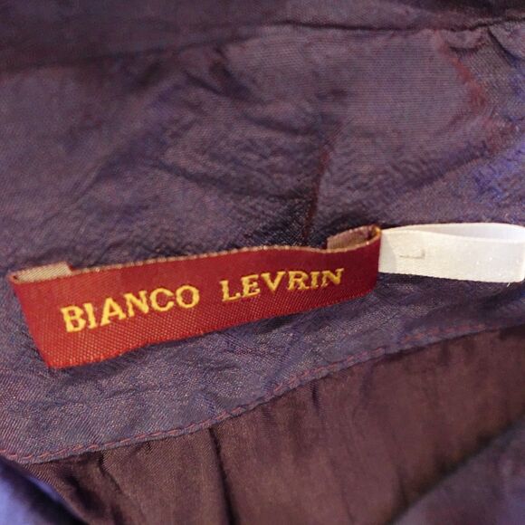 Bianco Levrin Blazer Women's Large Purple Iridescent Unique Witchy Goth Designer - Picture 3 of 15
